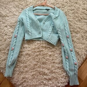 Wild Fable Light Blue Cropped Cardigan